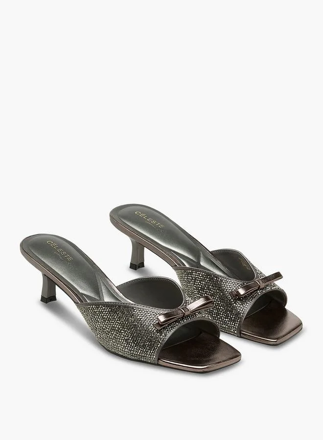 Celeste Women Embellished Kitten Heel Sandals Ramadan Collection